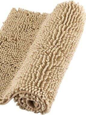 Chenille Bathroom Rugs Non Slip Bath Bathroom Accessories (Caramel, 24" x 40")